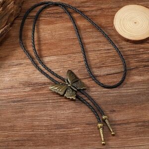 Butterfly Bolo Tie with Black Cord Fairy Whimsical Western Boho Southwestern